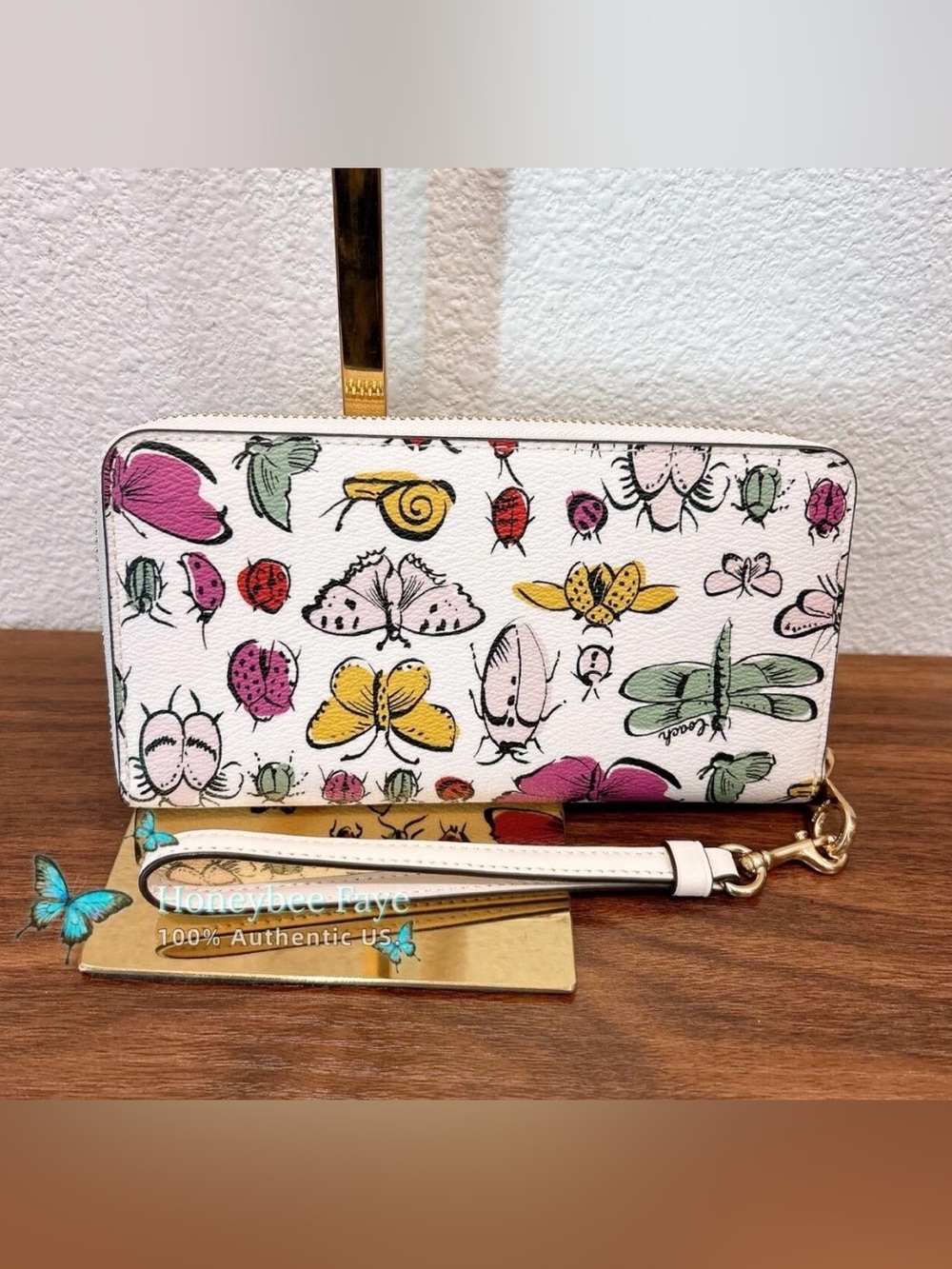 NWT Coach Long Zip Around Wallet With Creature Print CR931